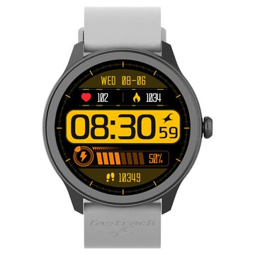 Fastrack Reflex Invoke Smartwatch Grey: BT Calling, Advanced Chipset, Breathing Rate, IP68