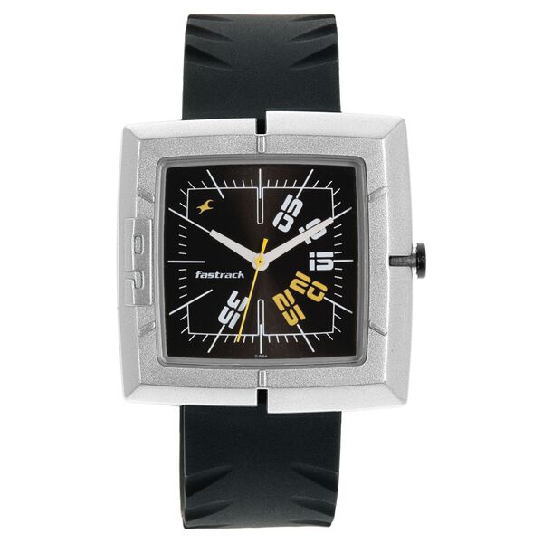 Fastrack Quartz Analog Black Dial Plastic Strap Watch for Guys - image number 0