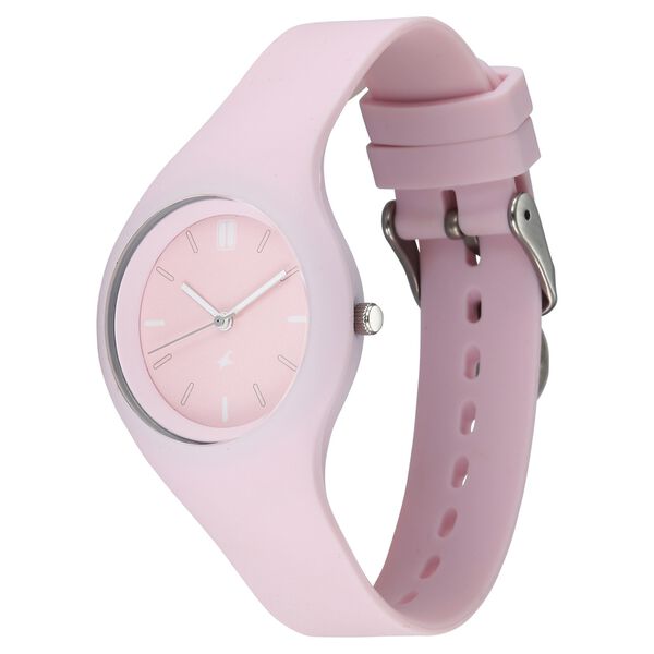 Fastrack Tweens Quartz Analog Pink Dial Pink Silicone Strap Watch - image number 2