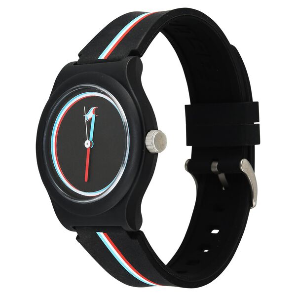 Fastrack Zine Quartz Analog Black Dial Black Silicone Strap Watch For Girls - image number 2