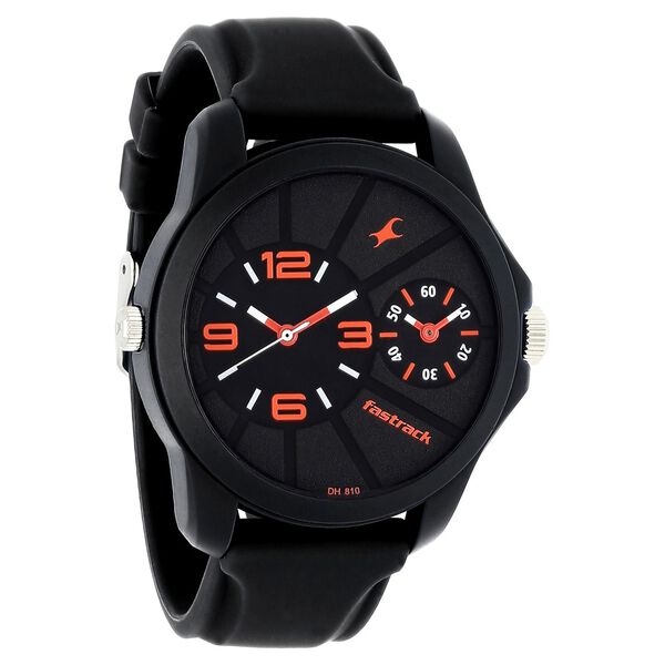 Fastrack Quartz Analog Black Dial Silicone Strap Watch for Guys - image number 1