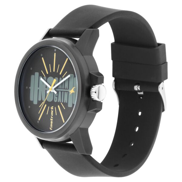 Fastrack Fastfit Quartz Analog Black Dial Black Colour Silicone Strap Unisex Watch - image number 2