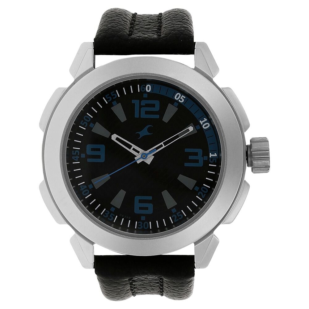 Buy Online Fastrack Quartz Analog Black Dial Leather Strap Watch for Guys nk3130sl02 Fastrack