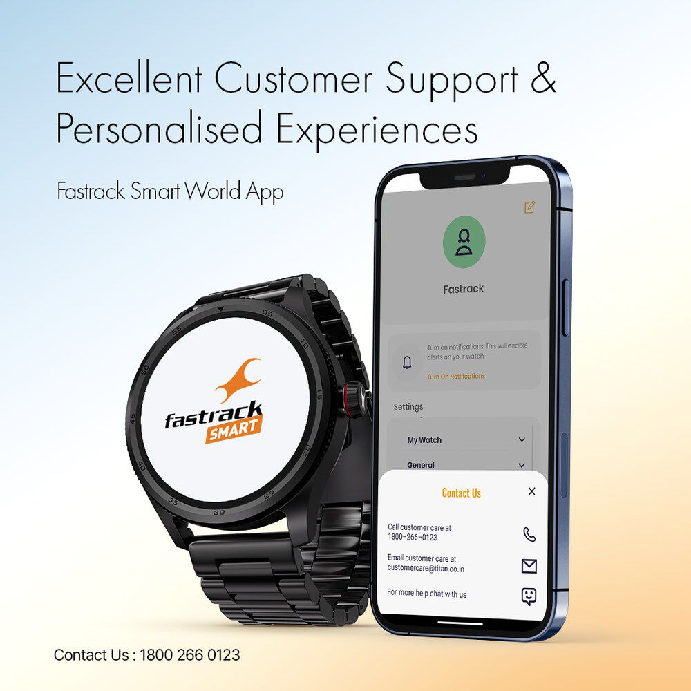 Buy Online Fastrack Magnus FX1 Luxury Metal Smartwatch with High Definition 3.5 cm UltraVU Display SingleSync BT Calling 38125nm01 Fastrack