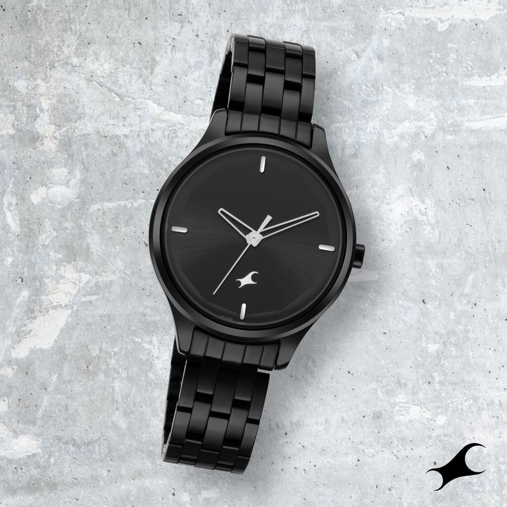 Fastrack analog black dial women's watch clearance