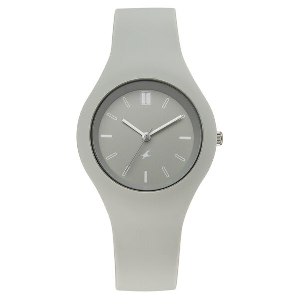 Fastrack Tweens Quartz Analog Grey Dial Grey Silicone Strap Watch - image number 0