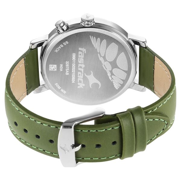 Fastrack Tick Tock Quartz Multifunction Black Dial Leather Strap Watch for Guys - image number 5