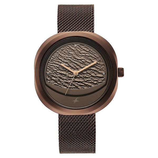 Fastrack Gelato brown multifunction metal strap watch with Chocolate dial for Girls - image number 0