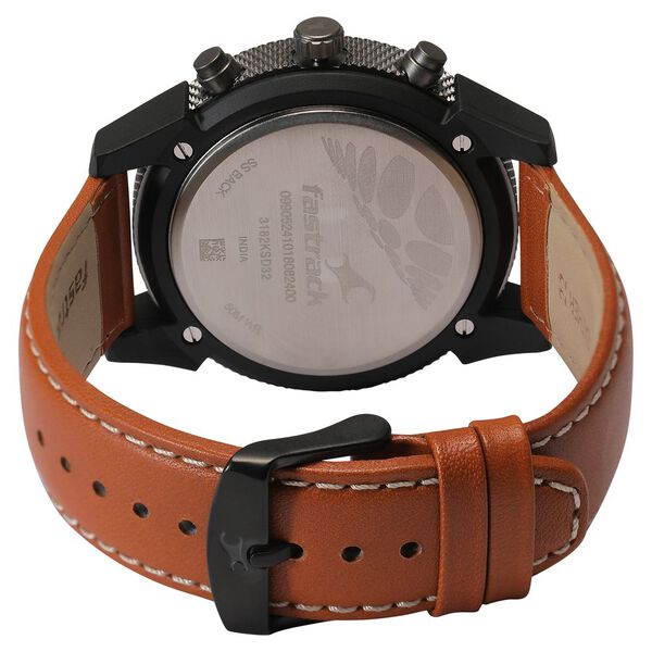 Fastrack Quartz Analog Anthracite Dial Leather Strap Watch for Guys - image number 4