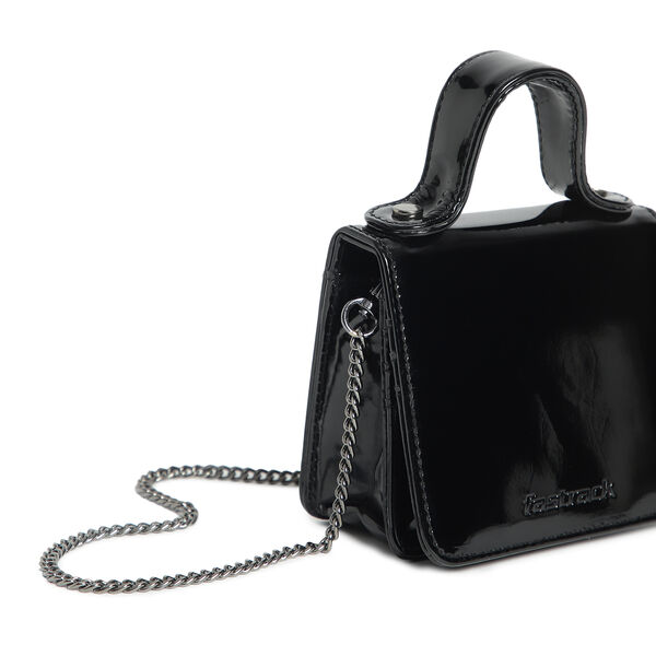 Fastrack Micro Clutch for Women | Stylish Micro Clutch with Chain Strap | Premium Clutch with Multiple Pockets made of High-Quality Faux Leather (Black) - image number 3