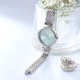 Fastrack Vyb Charmer Quartz Analog Green Dial Silver Color Metal Strap Watch For Girls - image number 0