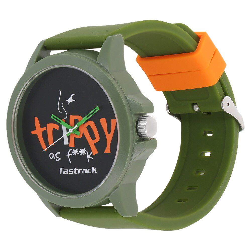 Fastrack Quartz Analog Black Dial Silicone Strap Watch for Unisex