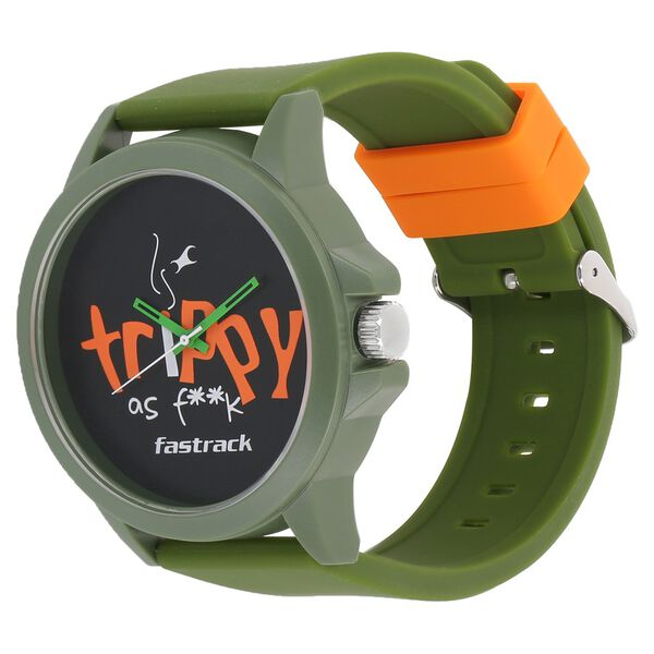 Fastrack Quartz Analog Black Dial Silicone Strap Watch for Unisex - image number 1