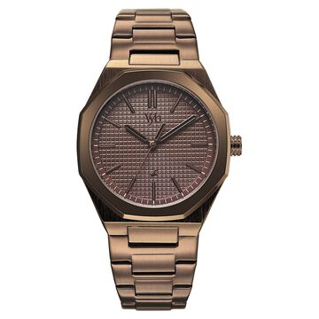 Vyb Challenger By Fastrack Quartz Analog Brown Dial Brown Stainless Steel Strap Watch For Guys