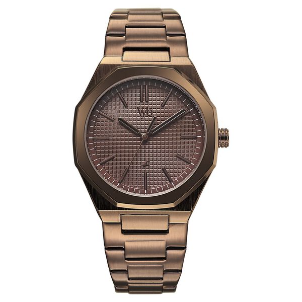 Vyb Challenger By Fastrack Quartz Analog Brown Dial Brown Stainless Steel Strap Watch For Guys - image number 0
