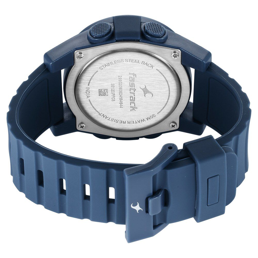 Buy Online Fastrack StreetStyle Digital Blue Dial Blue Silicone Strap Watch For Guys 38120pp03 Fastrack