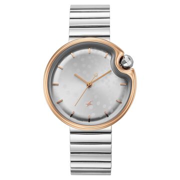 Fastrack Groove Analog with Silver Dial Silver Metal Strap Watch for Girls