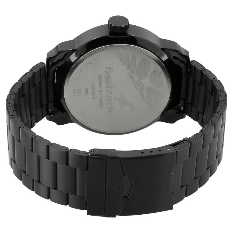 Fastrack Quartz Analog Black Dial Stainless Steel Strap Watch for Guys - image number 3