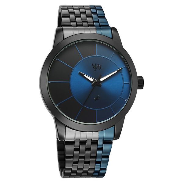 Vyb Phantom By Fastrack Quartz Analog Two Toned Dial Two Toned Stainless Steel Strap Watch For Guys - image number 1