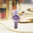 Fastrack Vyb Aurora Quartz Analog Purple Dial Stainless Steel Strap Watch for Girls - image number 2