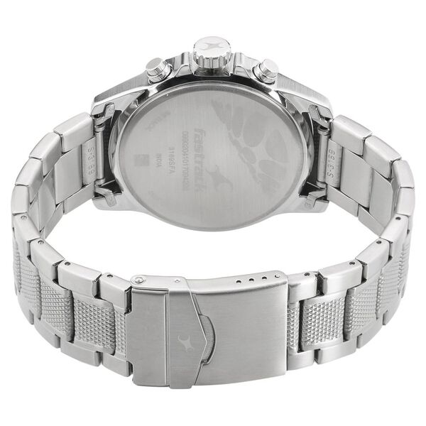 Fastrack Loopholes Quartz Multifunction Silver Dial Stainless Steel Strap Watch for Guys - image number 3