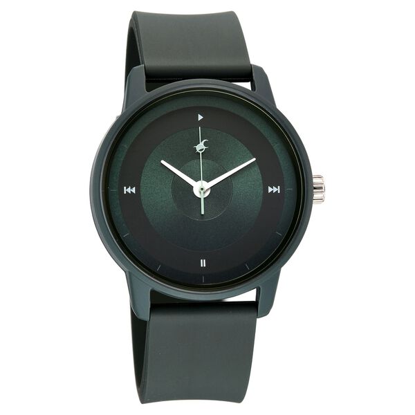 Fastrack Y2K Analog with Olive Green Dial Silicon Strap Watch for Guys - image number 1