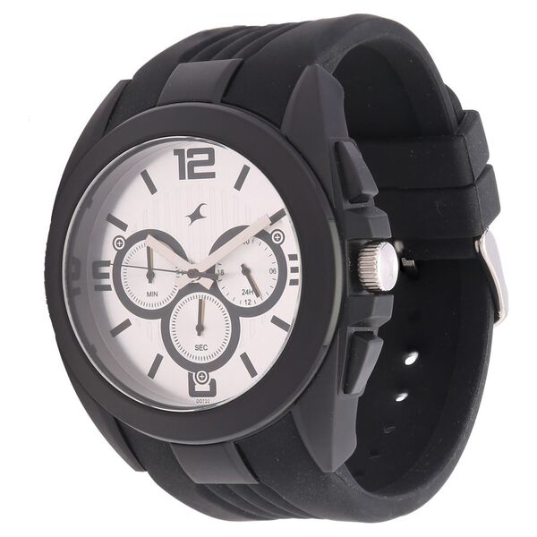 Fastrack Quartz Chronograph Silver Dial Plastic Strap Watch for Guys - image number 1