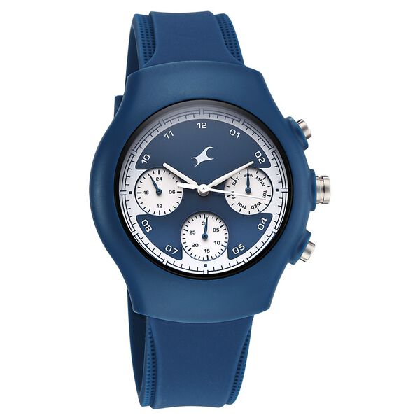 Fastrack Hype Multifunction with Blue dial Blue Silicon Strap watch for Guys - image number 1