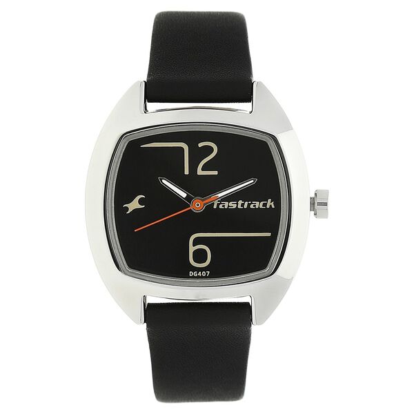 Fastrack Bare Basics Quartz Analog Black Dial Leather Strap Watch for Girls - image number 0