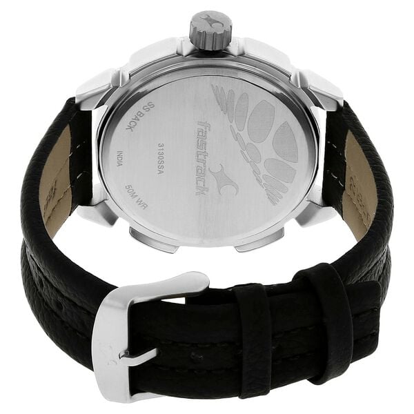 Fastrack Quartz Analog Black Dial Leather Strap Watch for Guys - image number 3