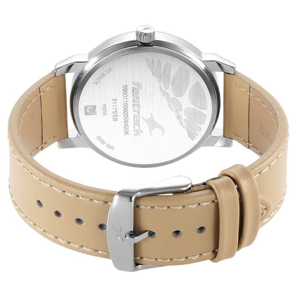 Buy Online Fastrack Stunners Quartz Analog Green Dial Leather Strap Watch for Guys 3278sl02 p Fastrack