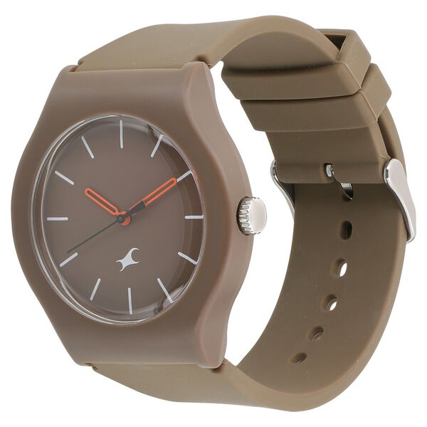 Fastrack Quartz Analog Brown Dial Silicone Strap Watch for Unisex - image number 1
