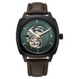 Fastrack Automatics Collection Green Dial Brown Leather Strap Watch For Guys - image number 0
