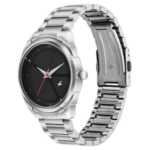 Fastrack MetaWe Quartz Analog Black Dial Stainless Steel Strap Watch For Guys - image number 2