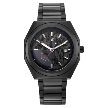 Fastrack Oceanyx 2.0 Analog Watch with Day Date for Men with Black Dial & Black Metal Strap