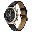 Fastrack Chrome K Quartz Multifunction Black Dial Black Leather Strap Watch For Guys - image number 2