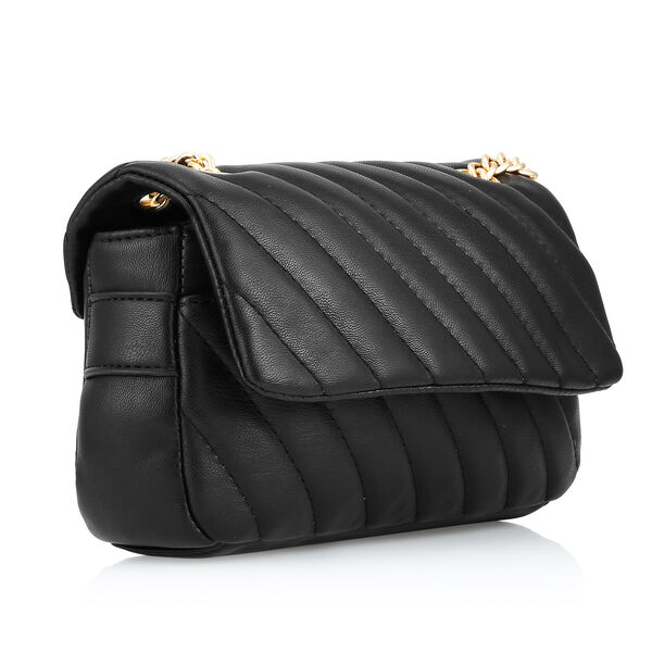 Fastrack Quilted Chain-Sling Bag in Black - image number 2