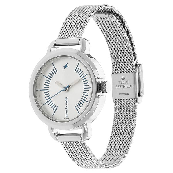 Fastrack Quartz Analog Silver Dial Metal Strap Watch for Girls - image number 1