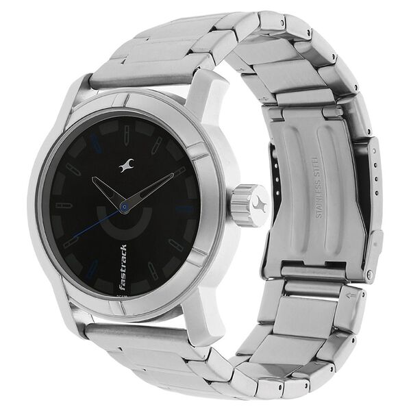 Fastrack Quartz Analog Black Dial Stainless Steel Strap Watch for Guys - image number 1