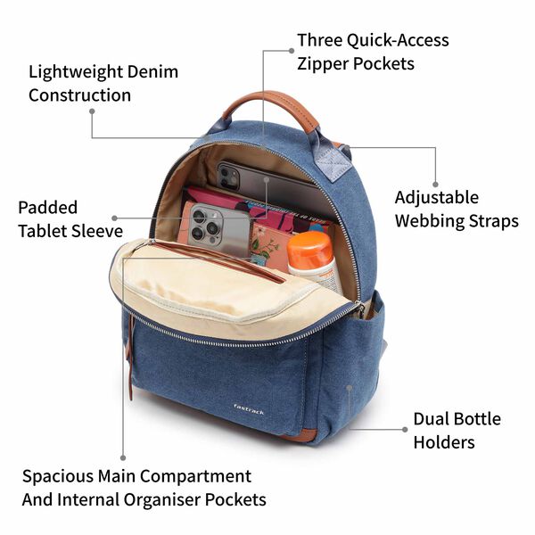 Fastrack AllDay Denim Backpack - image number 9