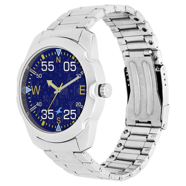 Fastrack Road Trip Quartz Analog Blue Dial Stainless Steel Strap Watch for Guys - image number 2
