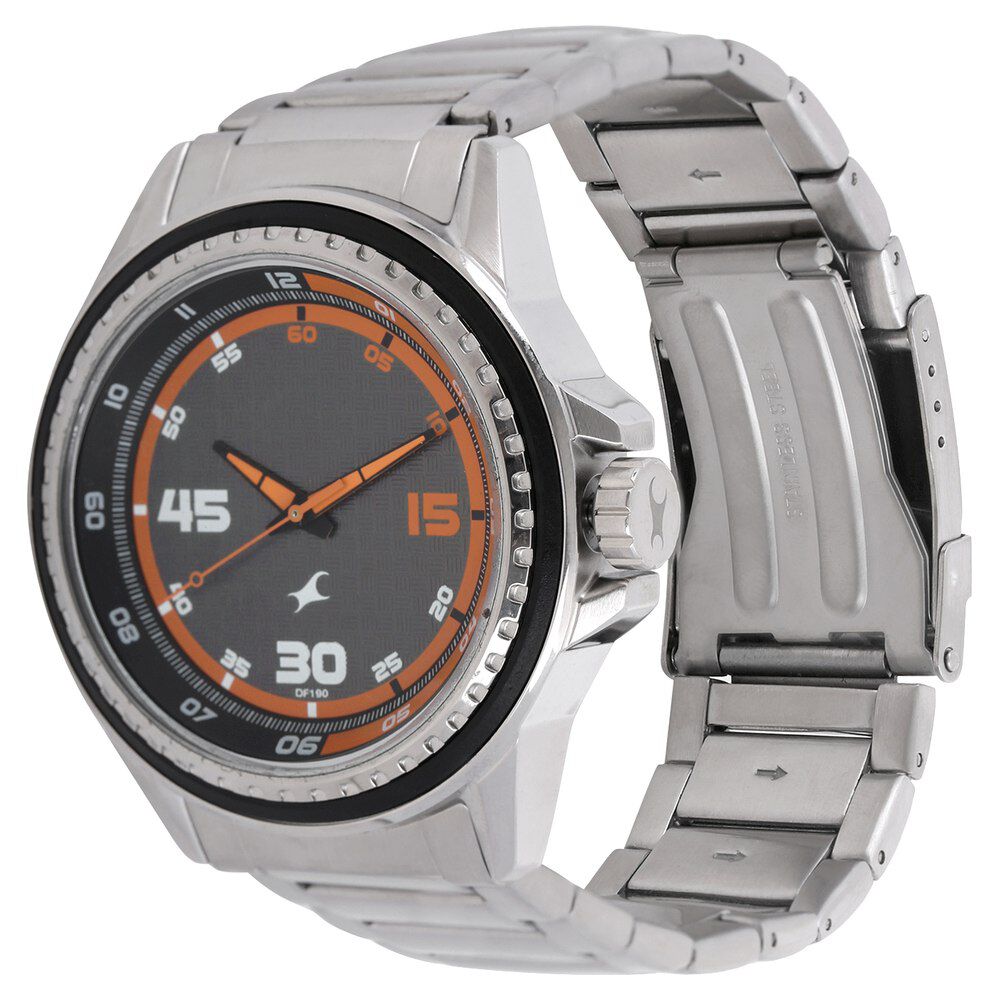 Buy Online Fastrack Quartz Analog Grey Dial Metal Strap Watch for Guys nk3142sm01 Fastrack