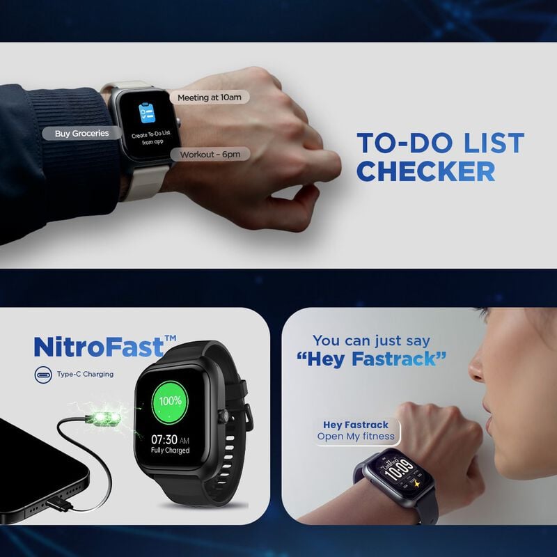 Fastrack VOX Plus cm Ultra Vu Display, To do list, Offline Voice  Commands, Functional Crown, IP68 Smartwatch