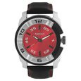 Fastrack Motorheads Quartz Analog Silver Dial Leather Strap Watch for Guys