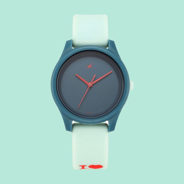 Fastrack Monochrome Quartz Analog Blue Dial Silicone Strap Watch for Girls - image number 1