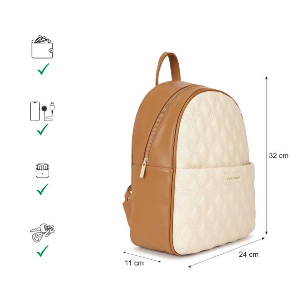 Quiltpop backpack - beige and tan - image number 2