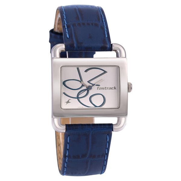 Fastrack Quartz Analog Silver Dial Leather Strap Watch for Girls - image number 1