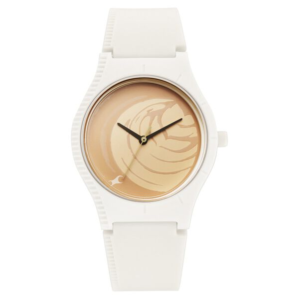 Fastrack Tees Quartz Analog Beige Dial Silicone Strap Watch for Girls - image number 1