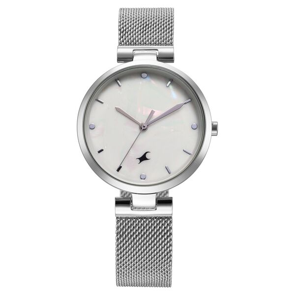 Fastrack Stunners X Quartz Analog Mother Of Pearl Dial Stainless Steel Strap Watch For Girls - image number 0