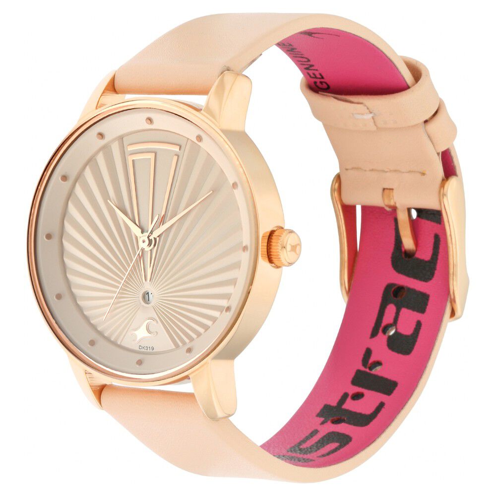 Fastrack ruffles rose gold discount